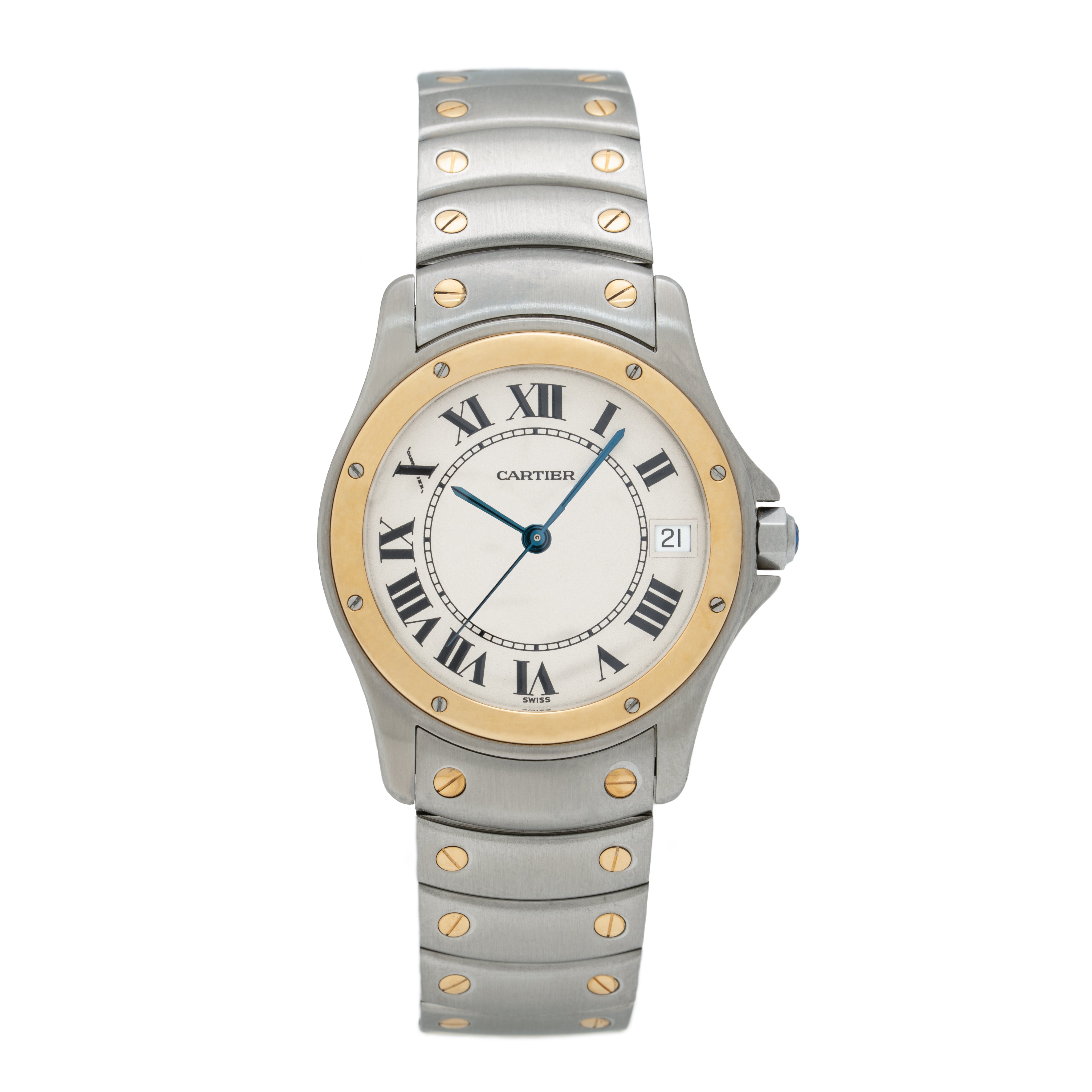 CARTIER SANTOS RONDE 18 KARAT YELLOW GOLD AND STAINLESS STEEL