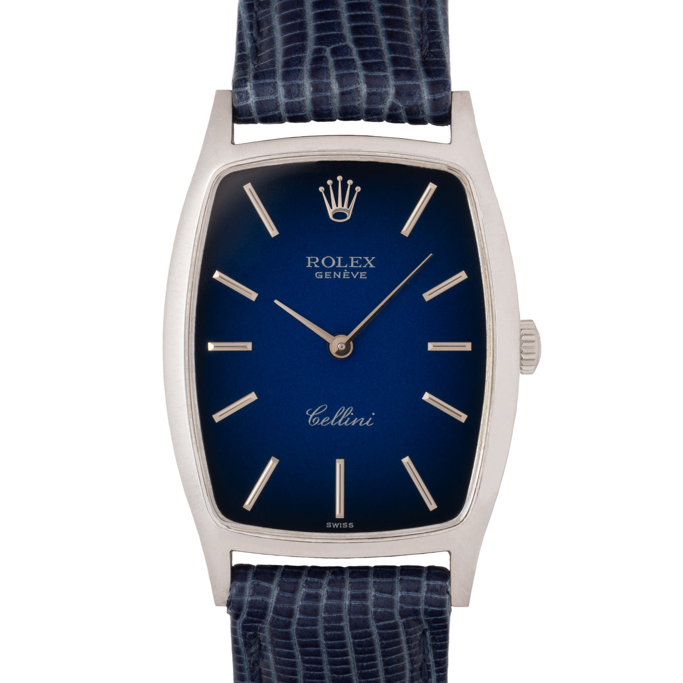 ROLEX CELLINI 18 KARAT WHITE MODEL 3807 BLUE VIGNETTE