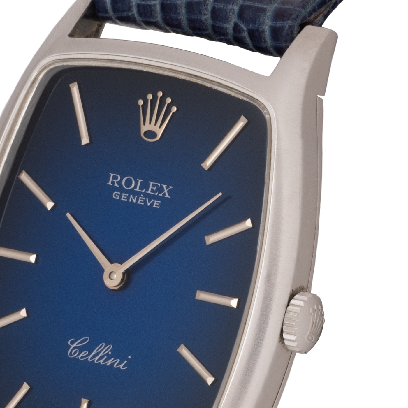 ROLEX CELLINI 18 KARAT WHITE MODEL 3807 BLUE VIGNETTE