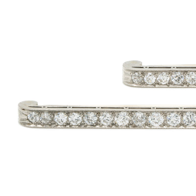 ART DECO PLATINUM AND DIAMOND MATCHING PAIR BAR BROOCHES c.1925