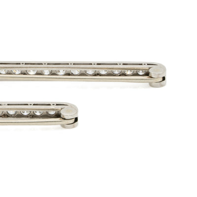 ART DECO PLATINUM AND DIAMOND MATCHING PAIR BAR BROOCHES c.1925