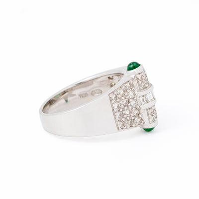 DIAMOND EMERALD TANK RING