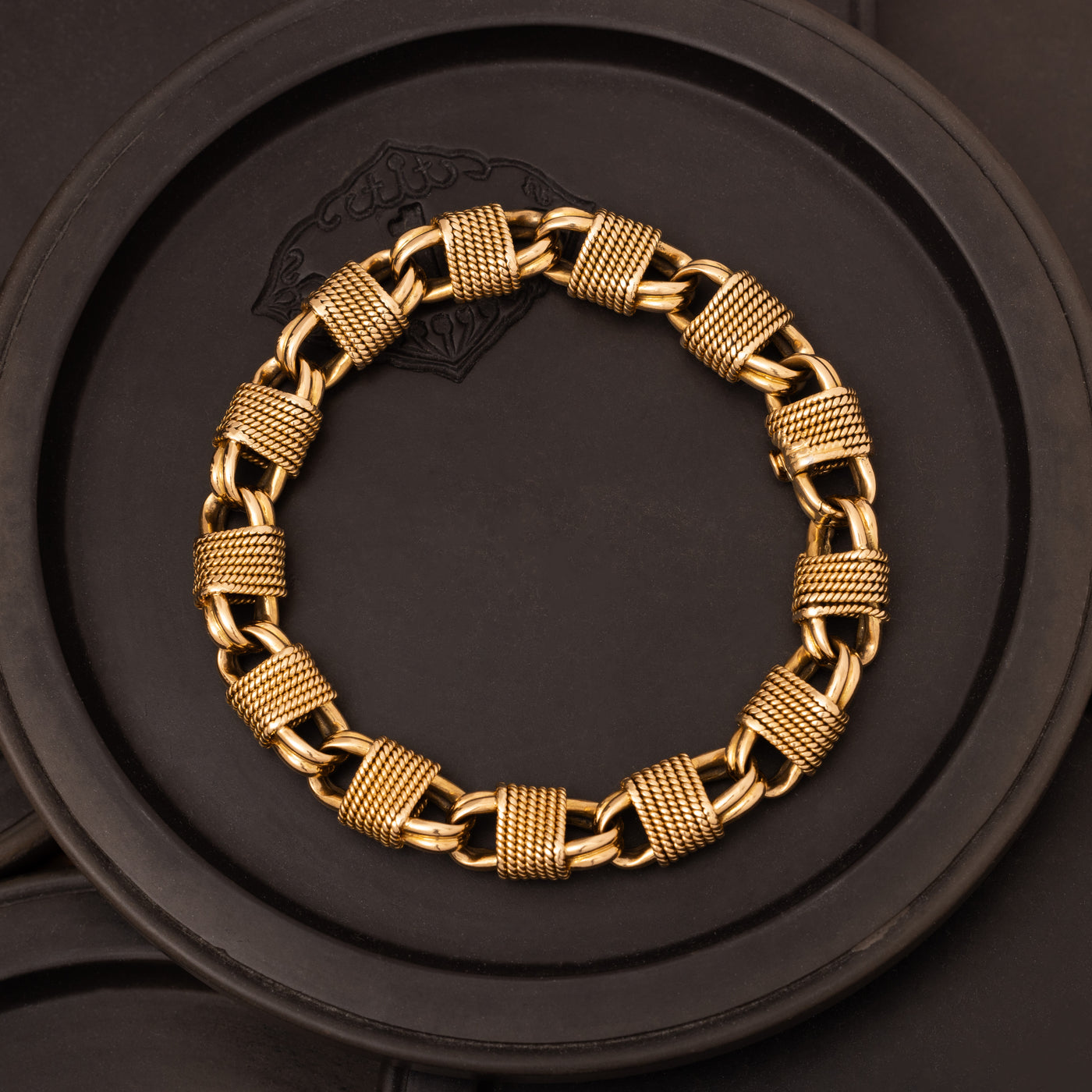 VINTAGE VAN CLEEF & ARPELS 18K YELLOW GOLD NAUTICAL LINK BRACELET