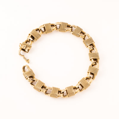 VINTAGE VAN CLEEF & ARPELS 18K YELLOW GOLD NAUTICAL LINK BRACELET