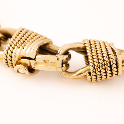 VINTAGE VAN CLEEF & ARPELS 18K YELLOW GOLD NAUTICAL LINK BRACELET